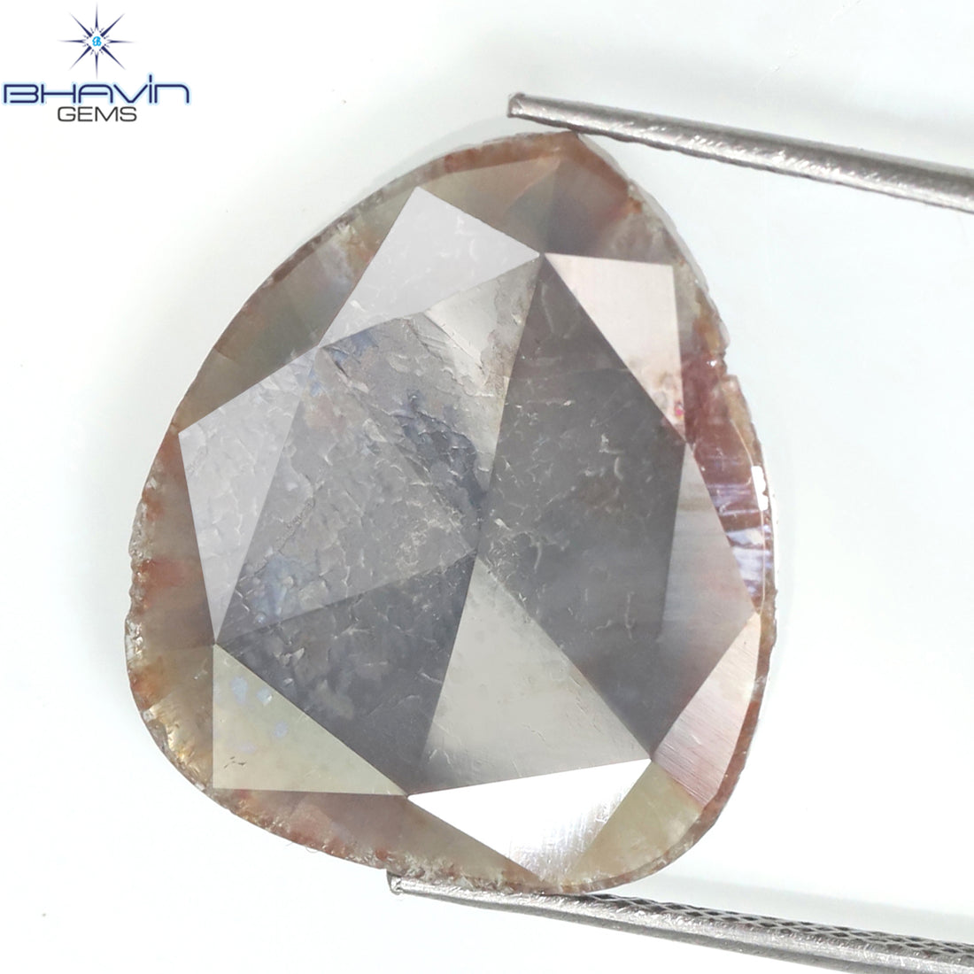 6.23 CT Pear Slice Natural Diamond Gray Brown Color Clarity I3 (18.40 MM)