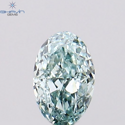 0.12 CT Oval Shape Natural Diamond Bluish Green Color VS1 Clarity (3.26 MM)