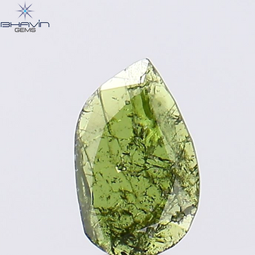 0.23 CT ペアシェイプ ナチュラル ダイヤモンド グリーン カラー I2 クラリティ (6.27 MM)