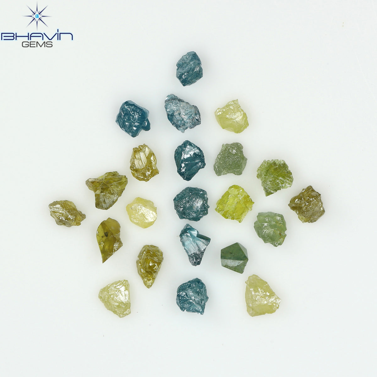 1.89 CT/22 Pcs Natural Rough Diamond Enhanced Mix Fancy Color Clarity I3 (3.30 MM)