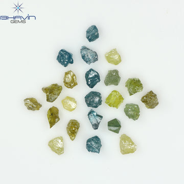 1.89 CT/22 Pcs Natural Rough Diamond Enhanced Mix Fancy Color Clarity I3 (3.30 MM)