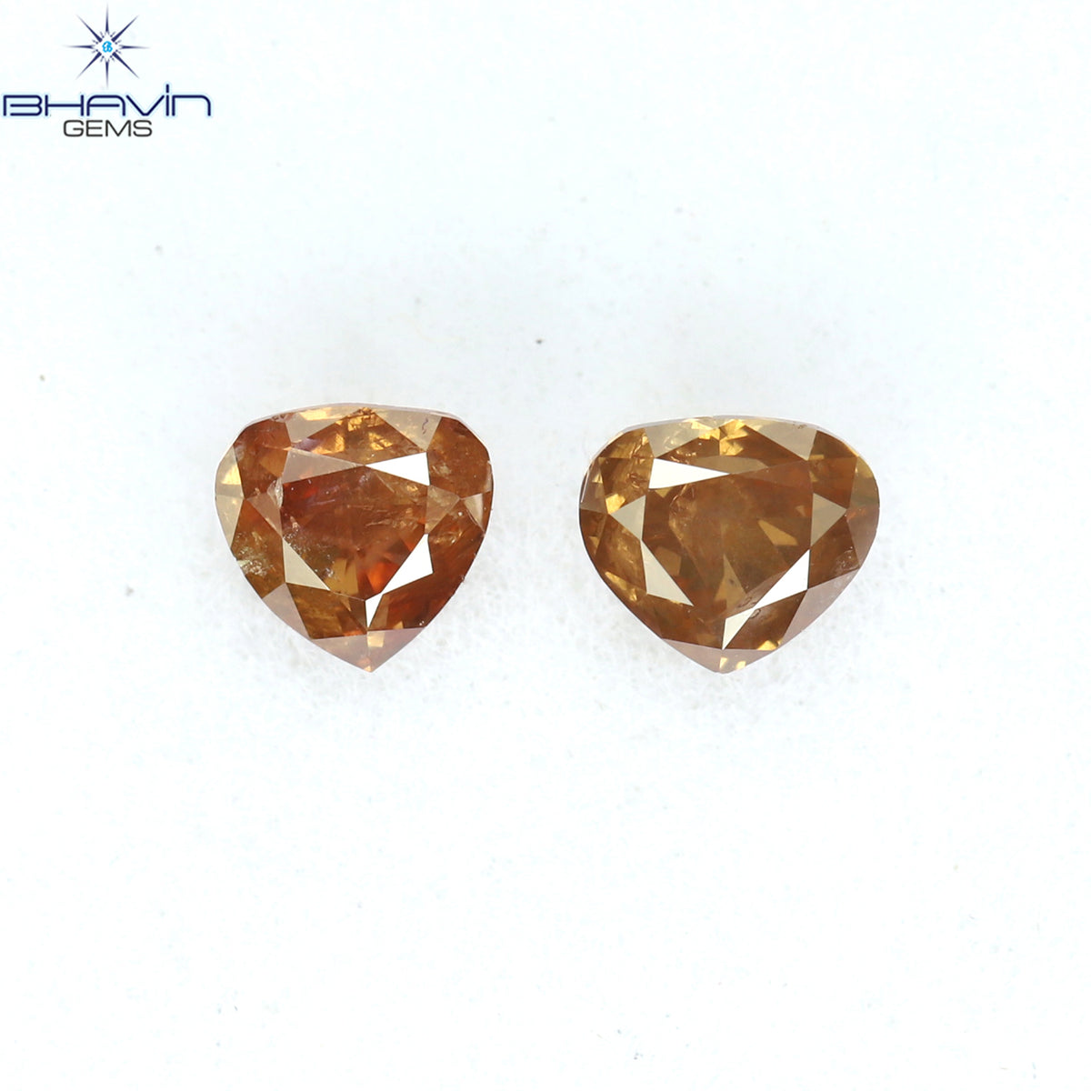 0.41 CT/2 ピース ハートシェイプ ナチュラル ルース ダイヤモンド ピンク カラー I1 クラリティ (3.84 MM)