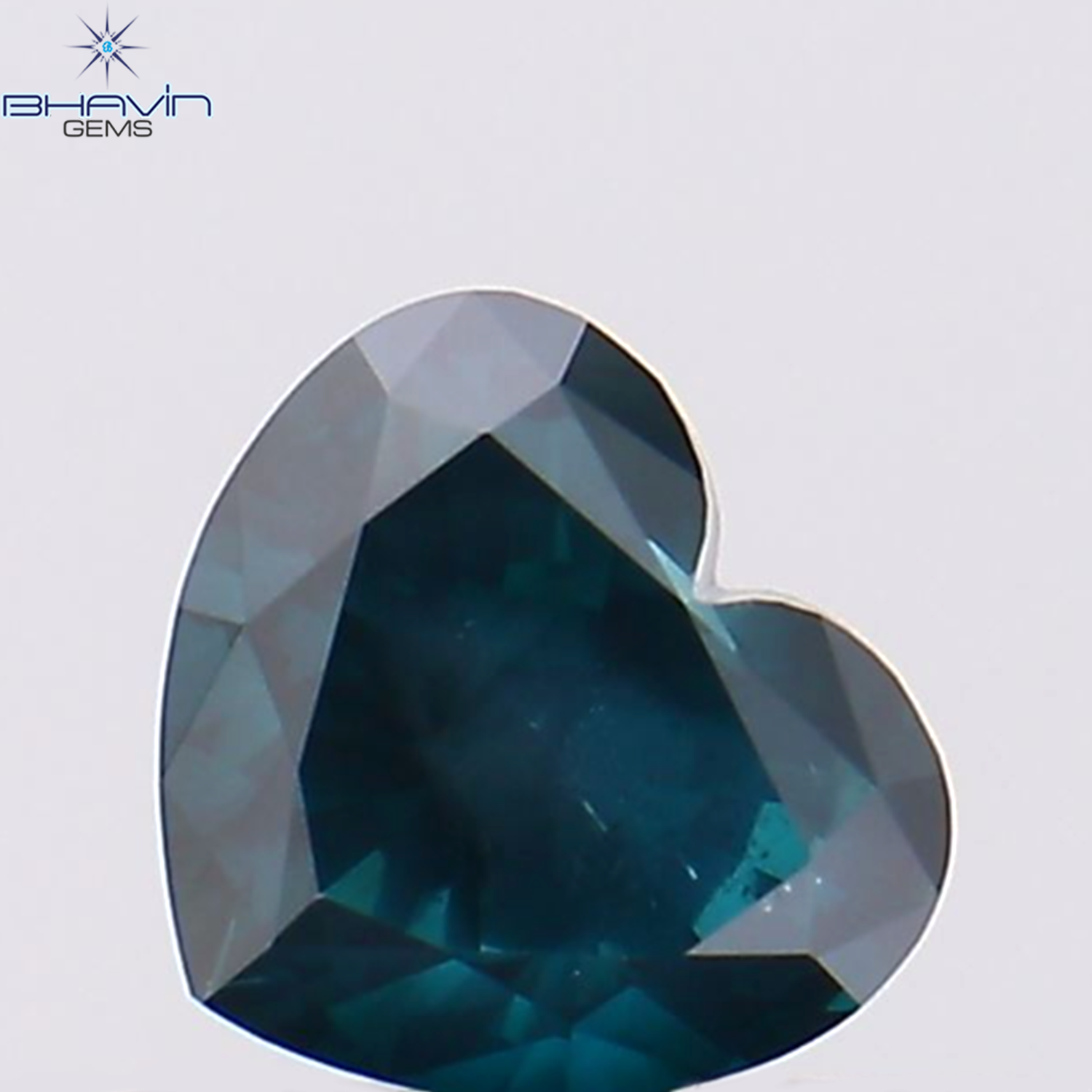0.50 CT ハート シェイプ ナチュラル ダイヤモンド ブルー カラー VS2 クラリティ (4.80 MM)