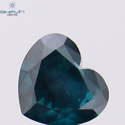 0.50 CT ハート シェイプ ナチュラル ダイヤモンド ブルー カラー VS2 クラリティ (4.80 MM)