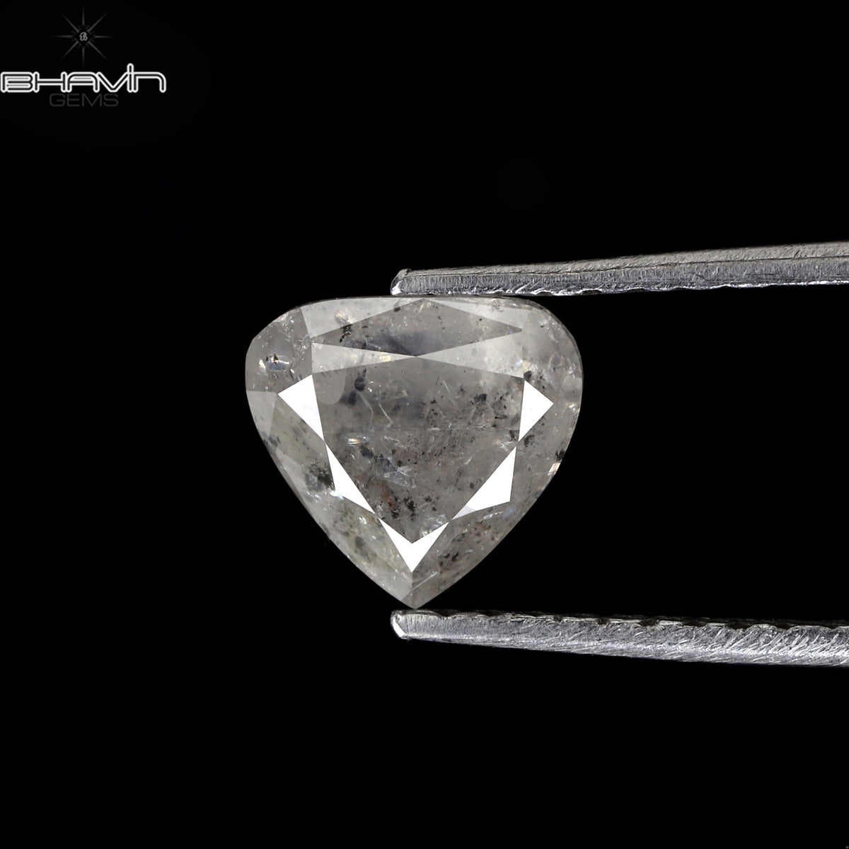 1.07 CT Natural Heart Diamond White Milky Color Clarity I3 (6.62 MM)