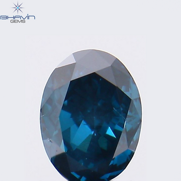 0.24 CT オーバル シェイプ ナチュラル ダイヤモンド ブルー カラー VS2 クラリティ (4.29 MM)