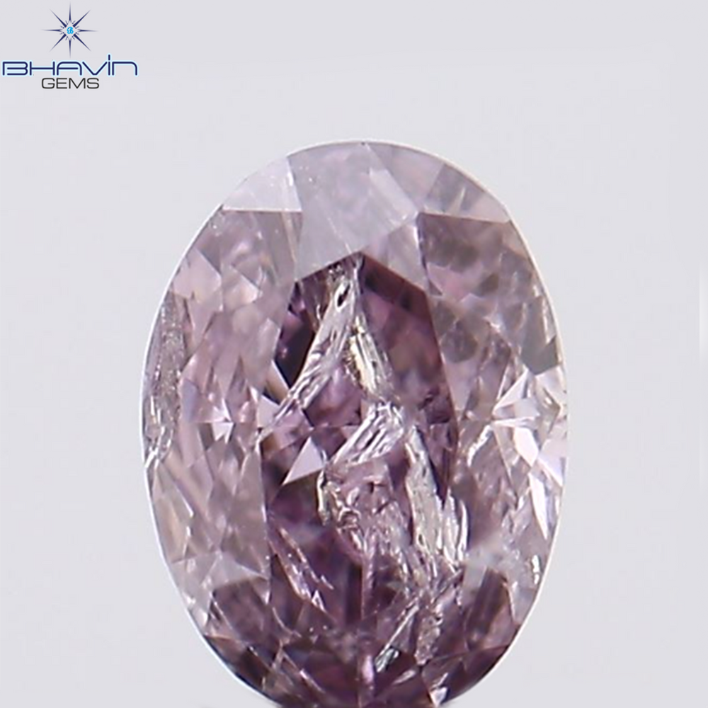 0.19 CT Oval Shape Natural Diamond Pink Color I3 Clarity (4.00 MM)