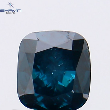 0.28 CT Natural Cushion Diamond Enhanced Blue Color Clarity SI1 (3.82 MM)