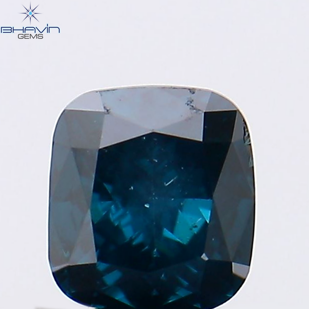 0.28 CT クッション シェイプ ナチュラル ダイヤモンド ブルー カラー SI1 クラリティ (3.82 MM)