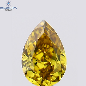 0.12 CT Natural Pear Diamond Enhanced Yellow Color Clarity VS1 (3.65 MM)