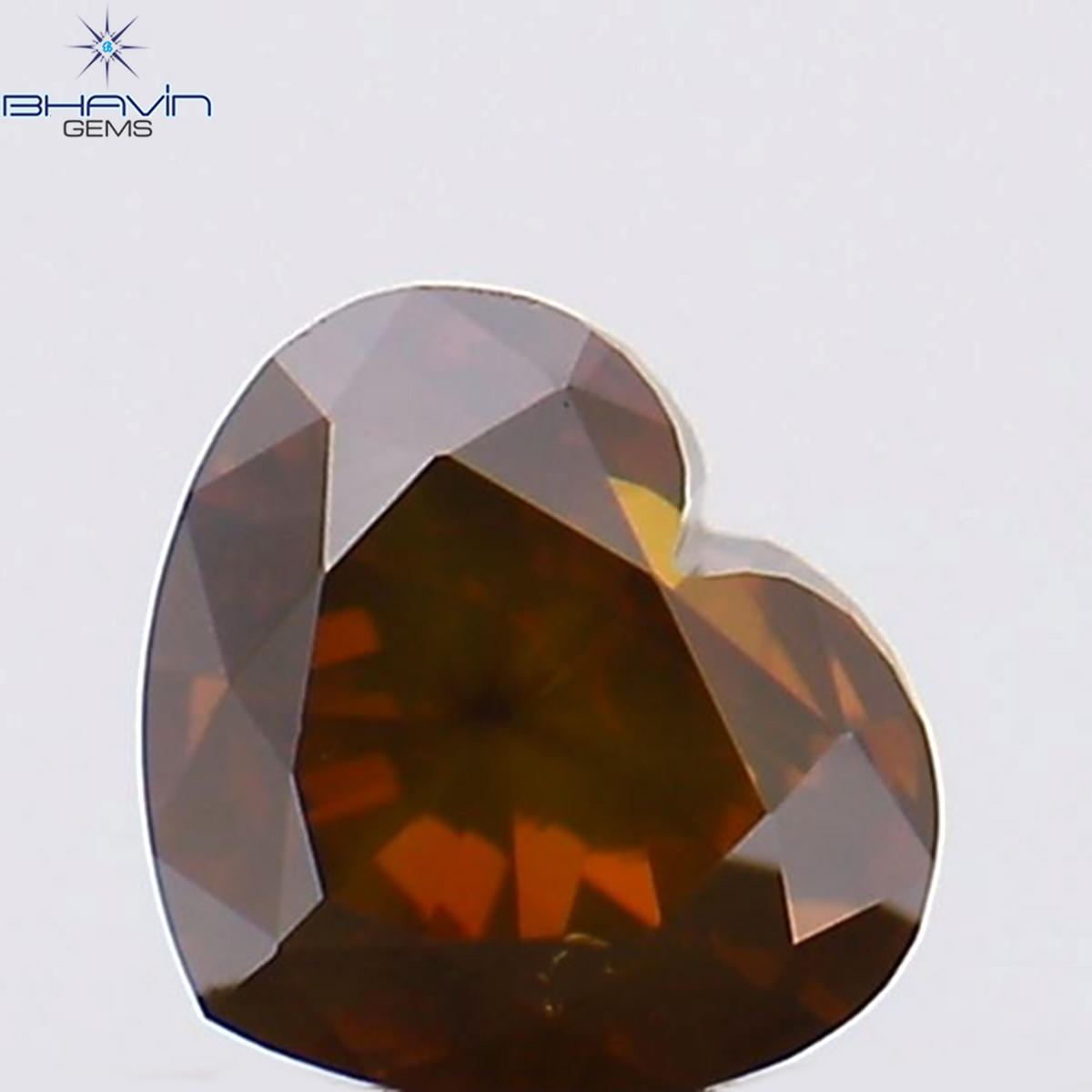0.22 CT Natural Heart Diamond Enhanced Orange Color Clarity VS2 (3.72 MM)