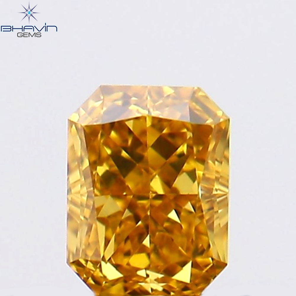 0.19 CT Radiant Shape Natural Diamond Orange Color VS1 Clarity (3.48 MM)