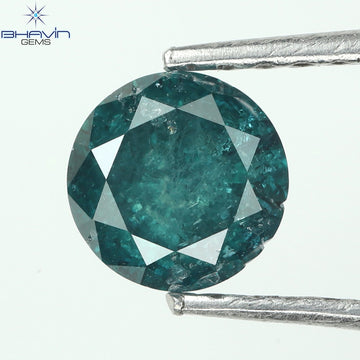 0.61 CT ラウンド ダイヤモンド 天然ダイヤモンド ブルー カラー I3 クラリティ (5.22 MM)