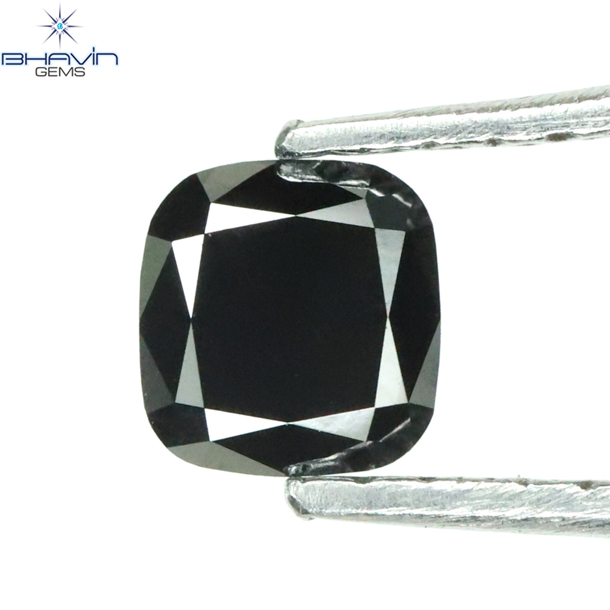 0.43 CT Natural Cushion Diamond Enhanced Black Color Clarity Opaque (4.40 MM)