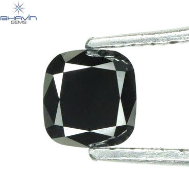 0.43 CT Cushion Shape Natural Diamond Black Color Opaque Clarity (4.40 MM)