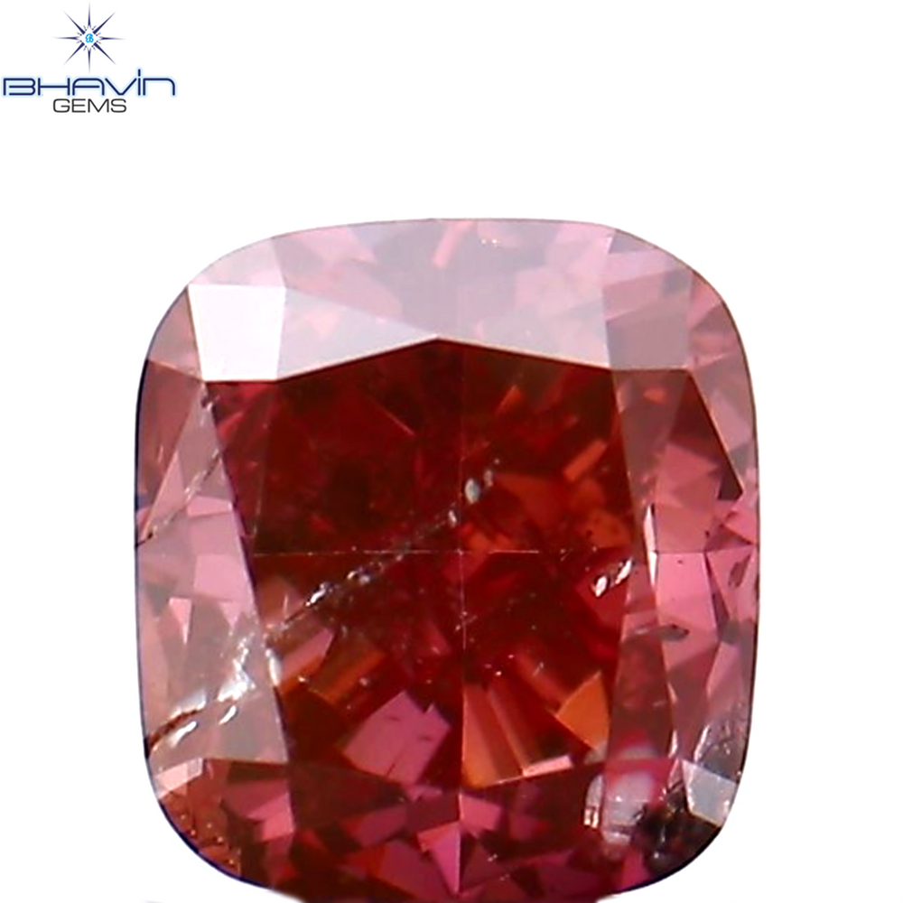 0.50 CT Cushion Shape Natural Loose Diamond Enhanced Pink Color SI1 Clarity (4.35 MM)