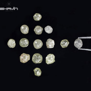 5.93 CT/14 ピース ラフシェイプ ホワイト カラー ナチュラル ダイヤモンド I3 クラリティ (4.43 MM)