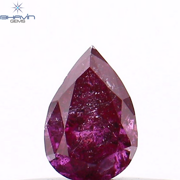 0.25 CT Natural Pear Diamond Enhanced Pink Color Clarity I3 (4.76 MM)