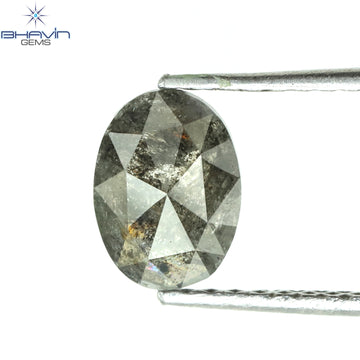 0.36 CT オーバルシェイプ ナチュラル ダイヤモンド ソルト アンド パッパー カラー I3 クラリティ (4.66 MM)