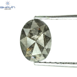 1.08 CT Oval Shape Natural Diamond Salt And Papper Color I3 Clarity (7.38 MM)