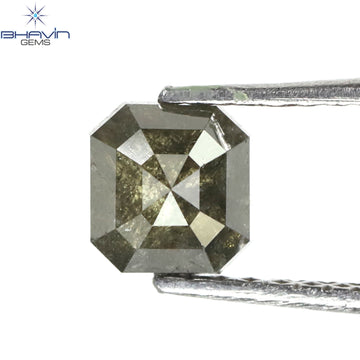 0.89 CT Natural Asscher Diamond Salt And Pepper Color Clarity I3 (5.10 MM)