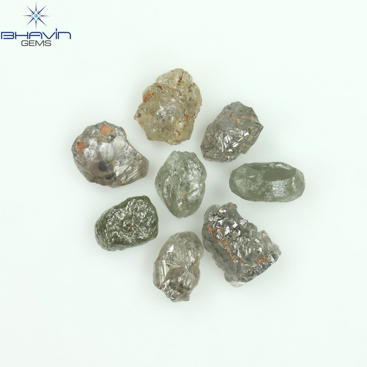 2.95 CT/8 Pcs Natural Rough Diamond Salt And Pepper Color Clarity I3 (5.26 MM)