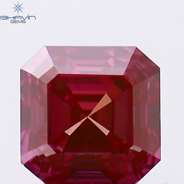0.52 CT Natural Asscher Diamond Enhanced Pink Color Clarity VS1 (4.13 MM)