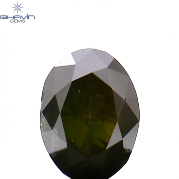 0.20 CT Natural Oval Diamond Enhanced Green Color Clarity I1 (4.02 MM)