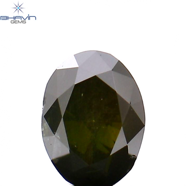 0.20 CT Oval Shape Natural Diamond Green Color I1 Clarity (4.02 MM)