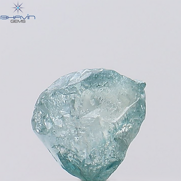 0.62 CT, Rough Shape, Natural Diamond, Greeninsh Blue Color, SI1 Clarity (5.37 MM)