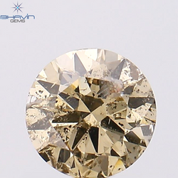 0.57 CT Round Shape Natural Loose Diamond Brown Color SI2 Clarity (5.28 MM)