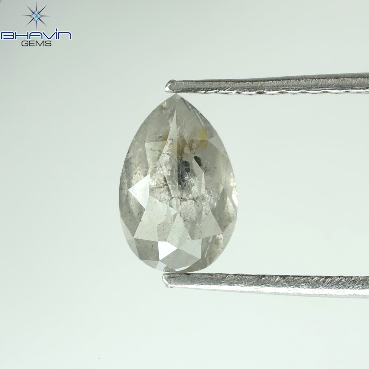 0.53 CT ペアシェイプ ナチュラル ルース ダイヤモンド ソルト アンド ペッパー カラー I3 クラリティ (5.90 MM)