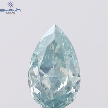 0.29 CT Natural Pear Diamond Enhanced Greenish Blue Color Clarity VS2 (5.34 MM)