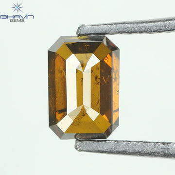 0.42 CT Natural Emerald Diamond Enhanced Cognac Color Clarity SI2 (4.88 MM)