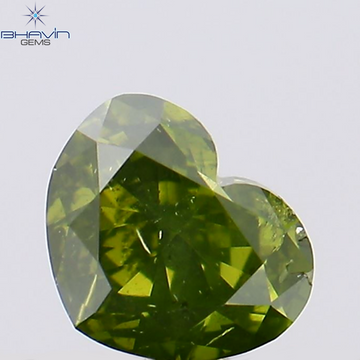 1.12 CT ハートシェイプ ナチュラル ダイヤモンド グリーン カラー SI1 クラリティ (6.26 MM)