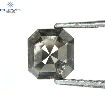 0.85 CT Natural Asscher Diamond Grey Color Clarity I3 (5.32 MM)
