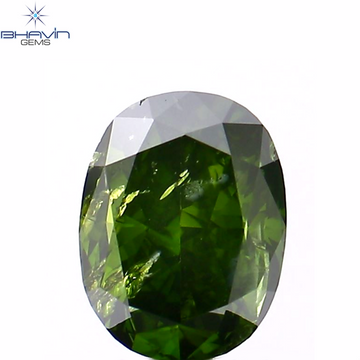 0.15 CT オーバル シェイプ ナチュラル ダイヤモンド グリーン カラー SI1 クラリティ (3.73 MM)