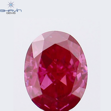 0.39 CT Natural Oval Diamond Enhanced Pink Color Clarity VS2 (4.90 MM)