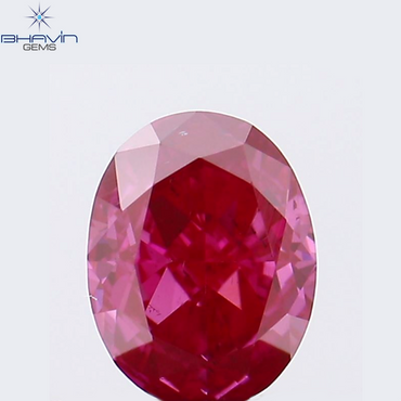 0.39 CT Oval Shape Natural Diamond Enhanced Pink Color VS2 Clarity (4.90 MM)