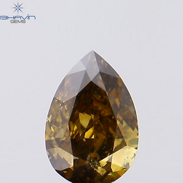 0.20 CT ペアシェイプ ナチュラル ダイヤモンド シャンパン カラー SI1 クラリティ (4.76 MM)