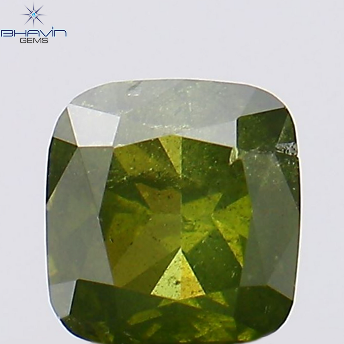 0.31 CT Natural Cushion Diamond Enhanced Green Color Clarity I1 (3.88 MM)