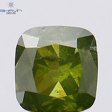 0.31 CT Natural Cushion Diamond Enhanced Green Color Clarity I1 (3.88 MM)