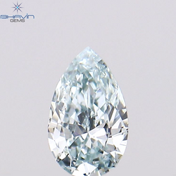 0.07 CT Pear Shape Natural Diamond Greenish Blue Color VS1 Clarity (3.68 MM)
