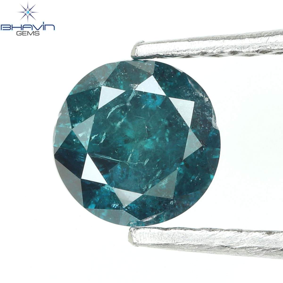 0.54 CT Natural Round Diamond Enhanced Blue Color Clarity I3 (5.00 MM)