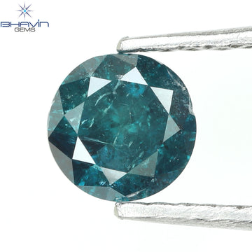 0.54 CT Natural Round Diamond Enhanced Blue Color Clarity I3 (5.00 MM)