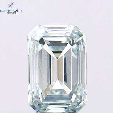 0.39 CT Natural Emerald Diamond Enhanced Greenish Blue Color Clarity VS1 (4.86 MM)