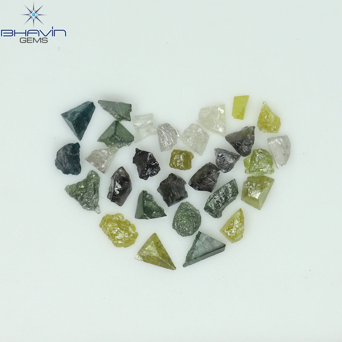 3.87 CT/57 Pcs Natural Rough Diamond Enhanced Mix Fancy Color Clarity I3 (3.28 MM)