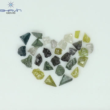 3.87 CT/57 Pcs Natural Rough Diamond Enhanced Mix Fancy Color Clarity I3 (3.28 MM)