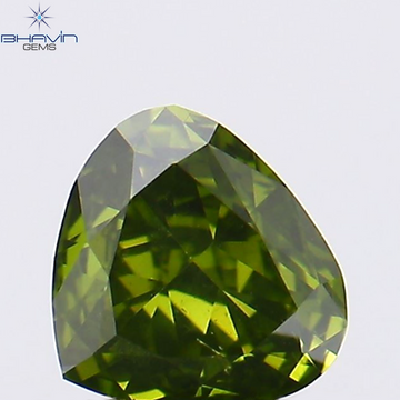 0.21 CT Natural Heart Diamond Enhanced Green Color Clarity VS1 (3.96 MM)