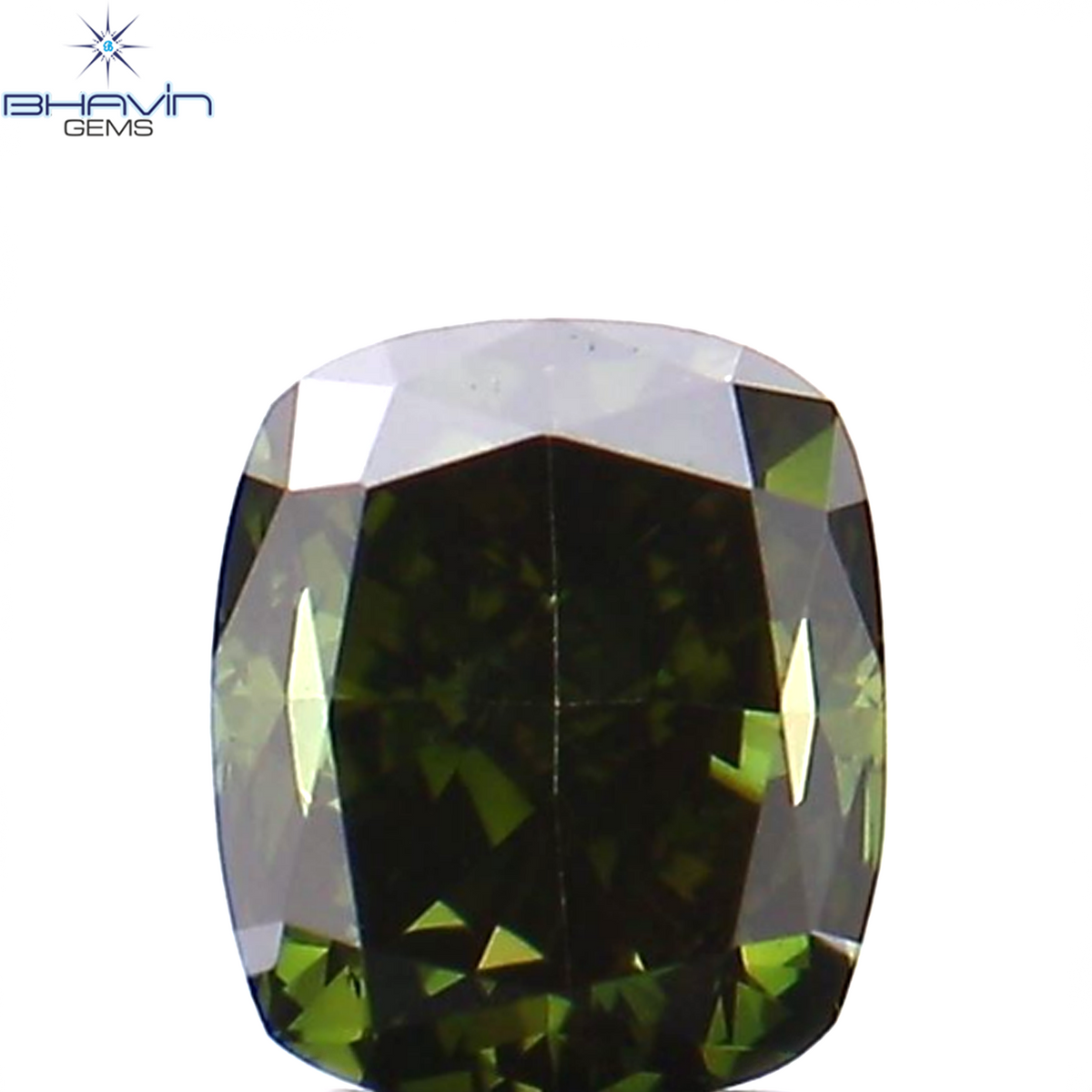 0.27 CT Natural Cushion Diamond Enhanced Green Color Clarity VS1 (3.77 MM)